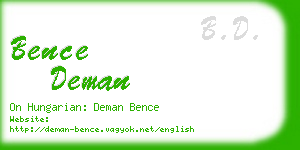 bence deman business card